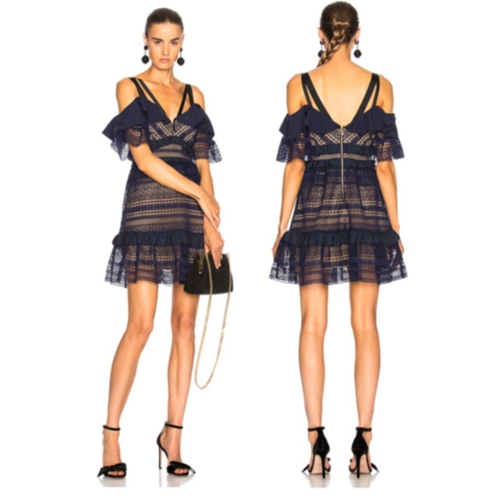 Self-Portrait Lace Paneled Dress - Size 0 NWOT